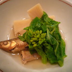 草喰 なかひがし - 琵琶湖のもろこと白菜の菜の花