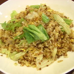 Domestic minced pork and lettuce fried rice with garlic flavor