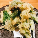 Sumibiyaki Sushi Kaisen Tsurube - 菜の花天ぷら