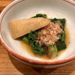 とり喜 - 菜花の辛子醤油