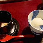 うかい鳥山 - シャーベット、焼餅ぜんざい