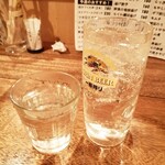 立ち呑み 魚平 - 酎ハイ(230円)、焼酎お湯割り(280円)