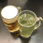 日高屋 - 生ビール290円、緑茶ハイ290円