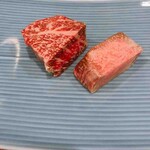 神戸牛 ステーキ割烹 雪月花 炭火焼 - 神戸牛（サーロインとタン）