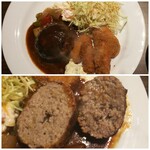Youshoku Sugiura - ◆カキフライ、マグロフライとハンバーグステーキ盛り合わせ◆♪
                        ◆ハンバーグステーキ◆♪