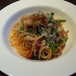 デイリー - 4月7日　Cランチ　じゃこと菜バナのトマトソースパスタ