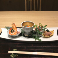 個室和食 肉割烹 吟次郎 品川駅前店 - 前菜5種盛り。
                    美味し。