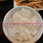 Fukutai Shuka - ニラレバ定食809円　お茶碗の直径11cm