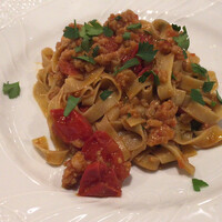 リストランテ ハナタニ - 川津海老と帆立のラグー(自家製タリアテッレ)