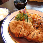 洋食　ひなた - Ａ定食（チキンカツ、豚しょうが焼き）