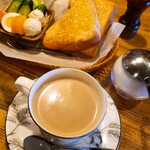 珈琲道場 侍 - カフェオレのモーニングセット