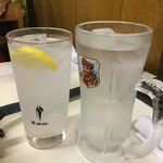 たつ屋 - チューハイ(レモン)¥350＆氷水¥0‼️