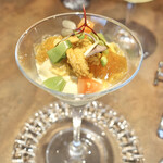 ル ボークープ - 金美人参のブランマンジェ、コンソメ、ウニと共に