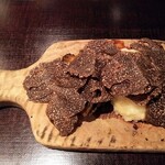 やまぐち - ●エゾアワビのステーキ、リゾット、ユリ根「月光（げっこう）」、トリュフ