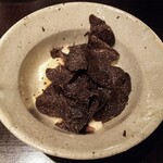 やまぐち - ●フグの白子とねぎのパスタ、トリュフ