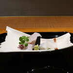日本料理 幸庵 - 平目、平目のエンガワ、スミイカの刺身