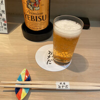 祇園おかだ - エビスで乾杯