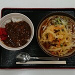 そこそこ - そこそこセット(かき揚げうどん１玉＋ﾐﾆ牛すじｶﾚｰ)