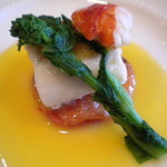 レストラン シェ・オカ - オマール海老とヒラスズキの白ワインバターオレンジソース