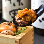 茜の庭 - 紅白うにくユッケ