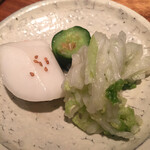 オオクサ - 蕪と胡瓜と白菜のお新香　箸休め＆酒のアテです