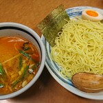 麺友 一誠 - 辛つけめん（大盛・細麺）＋ 煮玉子（クーポン）¥670