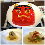 日本料理 TOBIUME - ◆立春「鬼は外」・・器に乗せられた「鬼の面」を器の外に置くので「鬼は外」。シェフの洒落っ気が愉しい。 いつもながらメニューのネーミングが秀逸。