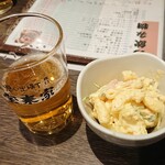 Daini Houraiya - お通し３２０円と最初のビール