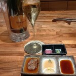 和牛 まつした - ●おまかせｺｰｽ9000+ｺｰｽﾎﾙﾓﾝ500+ﾄﾛﾀﾝﾕｯｹ2500+和牛ｼｸﾞﾚ煮500+生B 780X2+ｽﾊﾟｰｸﾘﾝｸﾞﾜｲﾝ5000=19,060円 2020年01月