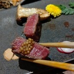 和牛 まつした - ●おまかせｺｰｽ9000+ｺｰｽﾎﾙﾓﾝ500+ﾄﾛﾀﾝﾕｯｹ2500+和牛ｼｸﾞﾚ煮500+生B 780X2+ｽﾊﾟｰｸﾘﾝｸﾞﾜｲﾝ5000=19,060円 2020年01月