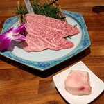 和牛 まつした - ●おまかせｺｰｽ9000+ｺｰｽﾎﾙﾓﾝ500+ﾄﾛﾀﾝﾕｯｹ2500+和牛ｼｸﾞﾚ煮500+生B 780X2+ｽﾊﾟｰｸﾘﾝｸﾞﾜｲﾝ5000=19,060円 2020年01月