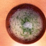 鉄火 - アオサ海苔のお味噌汁