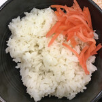 Yoshinoya - ハムエッグ納豆定食405円、紅生姜ごはん