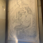 カフェバリチャンプル - 階段の絵（未完だけどオーナーさんのらしい）