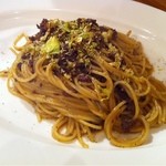 ピッツェリア ノーチェ - カモとフキノトウの赤ワインラグー