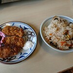 風蘭の館 - Aセットのカキご飯とカキフライ