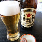そば処 丸花 - 瓶ビール（サッポロラガービール）