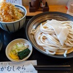 がむしゃら - 肉汁うどん＋ミニ海老天丼のセット　¥950