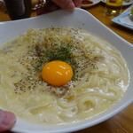 四ツ木製麺所 - かすボナーラうどん