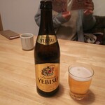 手打ちそば くるみの木 - 生は無しで瓶ビールのみ、エビスビールでやす❗