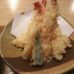 手打ちそば くるみの木 - エビ×５、パプリカ、ピーマン