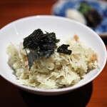 銀座 しのはら - 食事　松葉ガニの炊き込みご飯