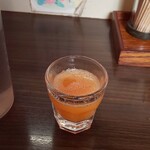 麺屋大河 - ラーメンの前に提供される特製野菜ジュース(H31.1.19撮影)