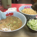 Yamaokaya - 醤油つけ麺麺やわ薬味ネギ増し