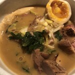 鴨出汁中華蕎麦 麺屋yoshiki - 特製鴨白湯和えつけそば+炙り鴨チャーシュー丼