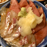 のみた家三平 - 真鯛とマグロの合い漬け丼850円税込大盛サービス