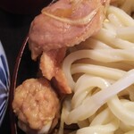 久兵衛屋 - つけ汁内のつくねと鴨肉