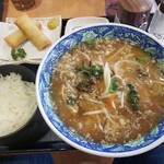 Yukai Soukai Chigasaki Teno Shokujidokoro - サンマー麺＋ごはんと春巻きセット2020.01.26