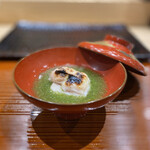 鮨旬美西川 - 河豚の白子 菜の花のあんかけ