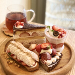 Fukushima Sugar - チョコがけいちごショート、いちごレアチーズ、いちごのタルト、いちごのエクレア、紅茶